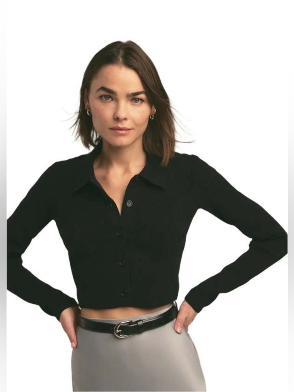 Favorite Daughter The Piper Black Viscose Blend Classic Cardigan Sweater Size S